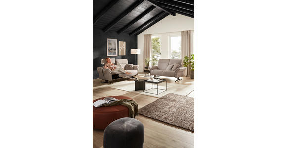 2-SITZER-SOFA Chenille Graubraun - Graubraun/Schwarz, KONVENTIONELL, Textil/Metall (194/106/92cm) - Dieter Knoll