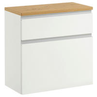 HÄNGESCHUHSCHRANK Balkeneiche furniert Silberfarben, Weiß, Eichefarben  - Eichefarben/Silberfarben, Design, Holz/Holzwerkstoff (60/61/31cm)