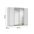 SCHWEBETÜRENSCHRANK 271/223/68 cm 4-türig Grau, Weiß  - Chromfarben/Weiß, Design, Glas/Holzwerkstoff (271/223/68cm) - Novel