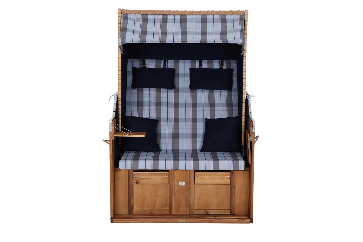 STRANDKORB - Blau, KONVENTIONELL, Holz/Kunststoff (120/80/165cm) - Siena Garden