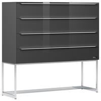 KOMMODE 120/77/40 cm  in Dunkelgrau  - Chromfarben/Dunkelgrau, Design, Glas/Holzwerkstoff (120/77/40cm) - Joop!