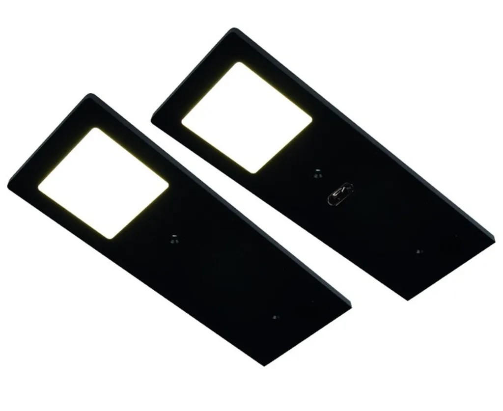 UNTERBAULEUCHTEN-SET - Schwarz, Basics, Kunststoff/Metall (19/7/0,5cm) - HKT