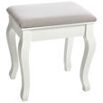 HOCKER Webstoff Kiefer Grau, Weiß  - Weiß/Grau, LIFESTYLE, Holz/Textil (40/45/30cm) - Landscape