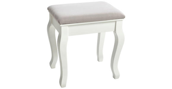 HOCKER Webstoff Kiefer Grau, Weiß - Weiß/Grau, LIFESTYLE, Holz/Textil (40/45/30cm) - Landscape