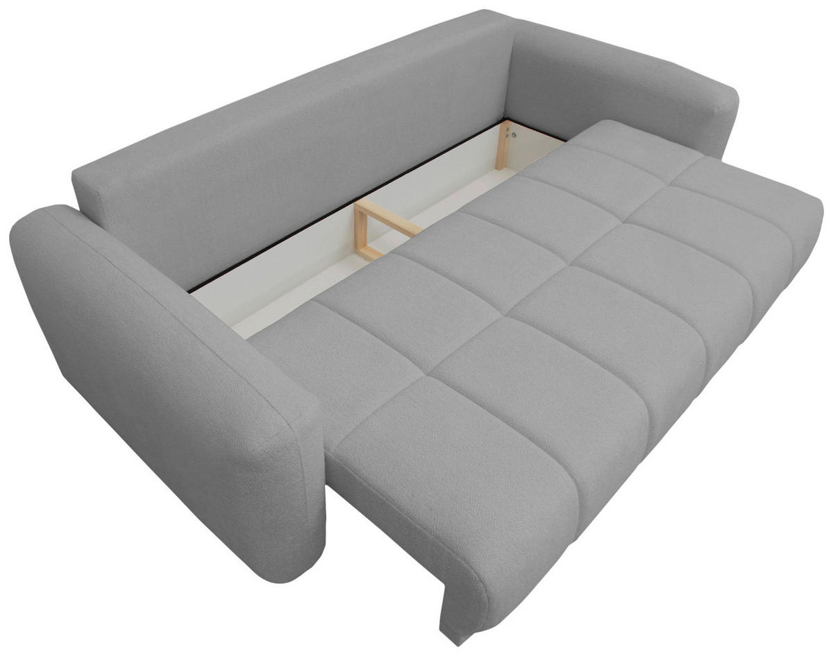 SCHLAFSOFA in Hellgrau  - Hellgrau/Schwarz, Design, Holz/Textil (245/90/117cm) - MID.YOU