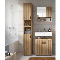 BADEZIMMER 3-teilig  in 90 cm  - Schwarz/Eiche Artisan, Basics, Holzwerkstoff/Kunststoff (90cm) - MID.YOU