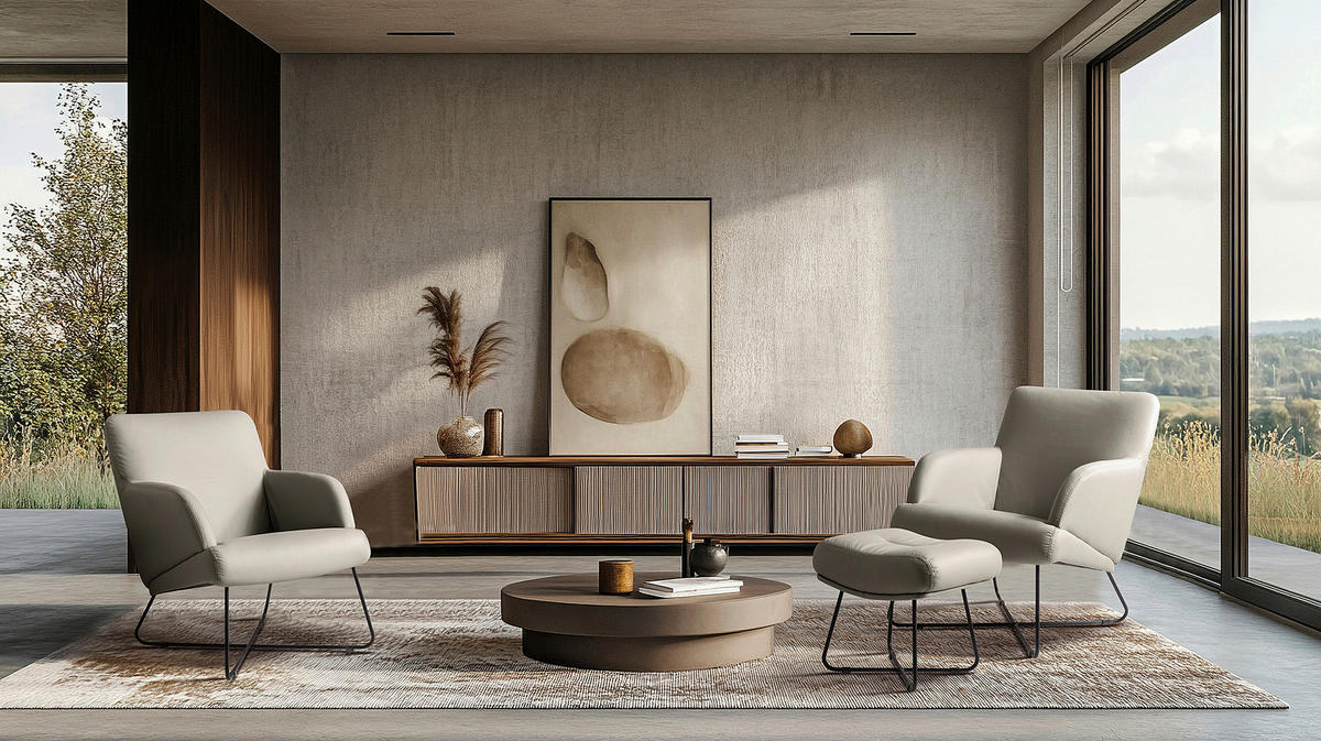 SESSEL Lederlook Grau  - Schwarz/Grau, Design, Textil/Metall (67/87/74cm) - Livetastic