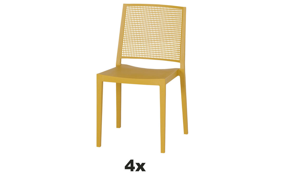 STAPELSTUHL in Kunststoff Gelb  - Gelb, Basics, Kunststoff (46/80/56cm) - Siena Garden