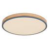 LED-DECKENLEUCHTE 60/8,5 cm   - Opal/Graphitfarben, Natur, Holzwerkstoff/Kunststoff (60/8,5cm) - Globo
