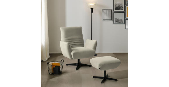 SESSEL in Chenille Beige  - Beige/Schwarz, Design, Textil/Metall (60/94/86cm) - Dieter Knoll