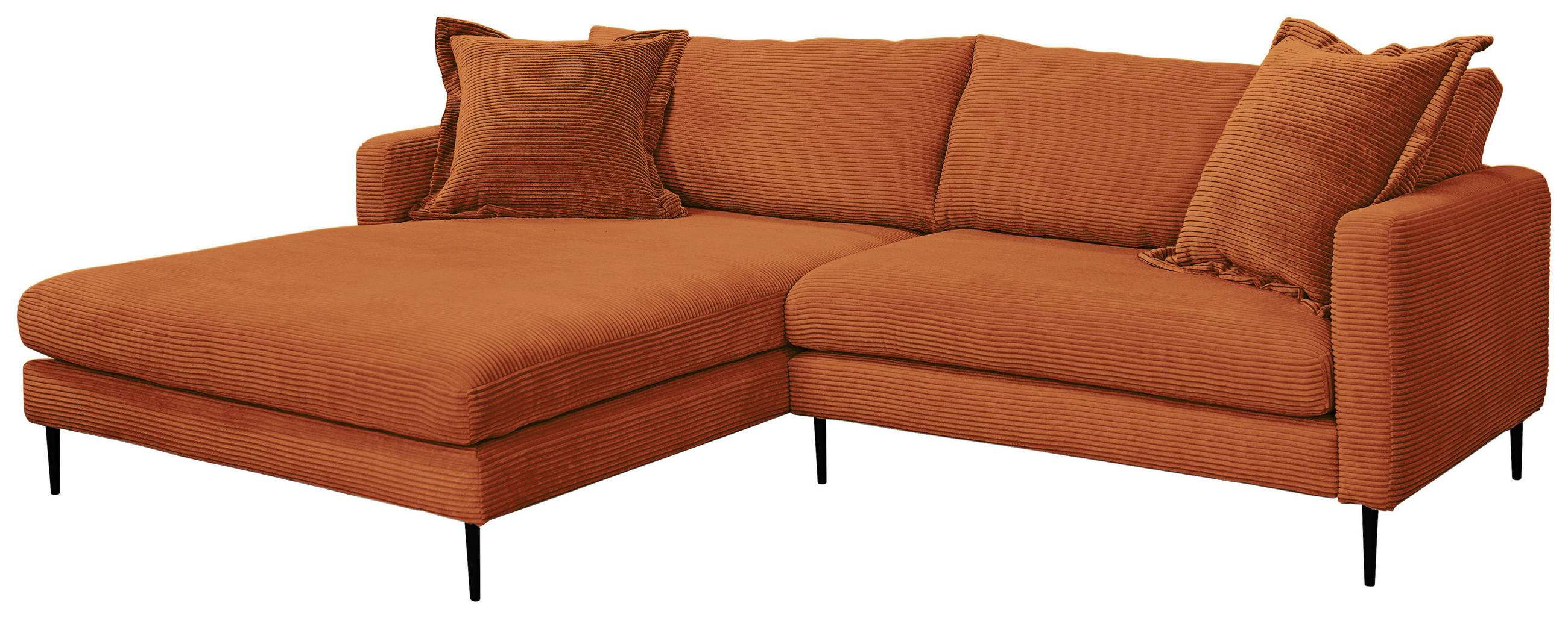 HÖRNSOFFA i manchester terrakotta  - svart/terrakotta, Design, metall/textil (193/268cm) - P & B
