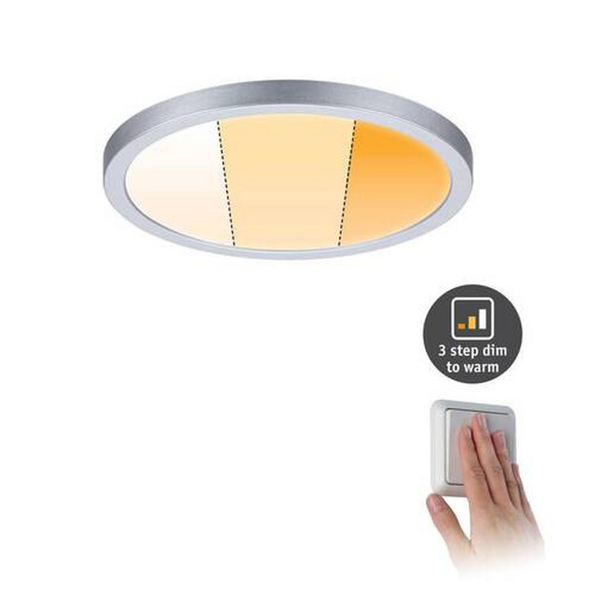 LED-PANEEL  - Chromfarben, Basics, Kunststoff (17,5/1cm) - Paulmann