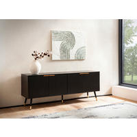 NISKA KOMODA   150/60/39 cm   crna   - bakrenaste boje/zlatne boje, Design, drvni materijal/metal (150/60/39cm) - MID.YOU