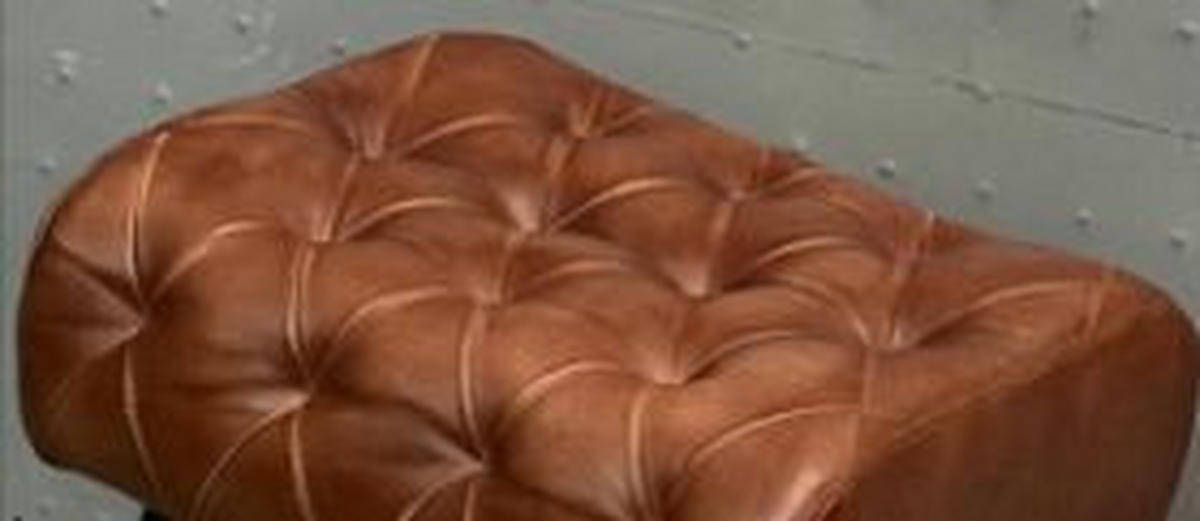 TABURE 42/52/32 cm  braon  - bela/prirodna boja, Lajfstajl, koža/drvo (42/52/32cm) - Landscape