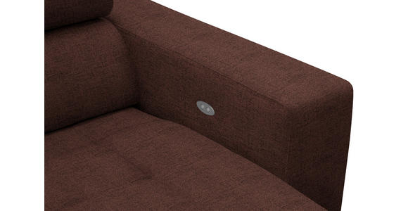 ECKSOFA in Chenille Rotbraun  - Chromfarben/Rotbraun, Design, Textil (207/301cm) - Xora