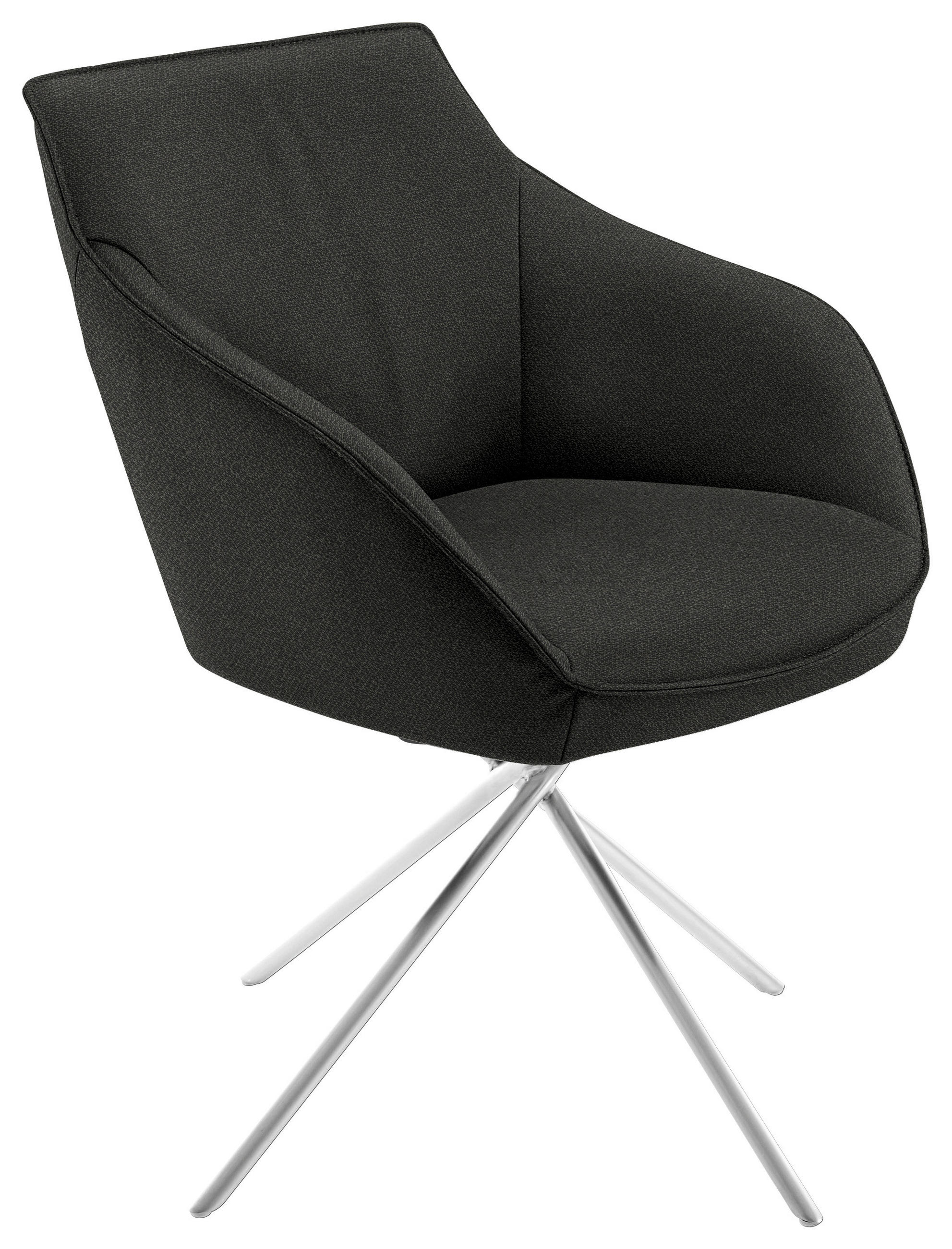 ARMLEHNSTUHL Nickel Flachgewebe  - Edelstahlfarben/Anthrazit, Design, Textil/Metall (60/84/67cm) - Koinor
