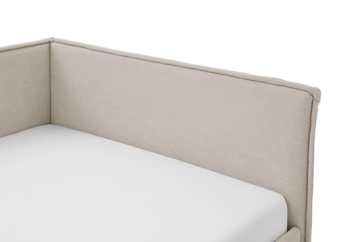 POLSTERLIEGE Flachgewebe Beige  - Eichefarben/Beige, KONVENTIONELL, Holz/Textil (90/200cm) - Stylife