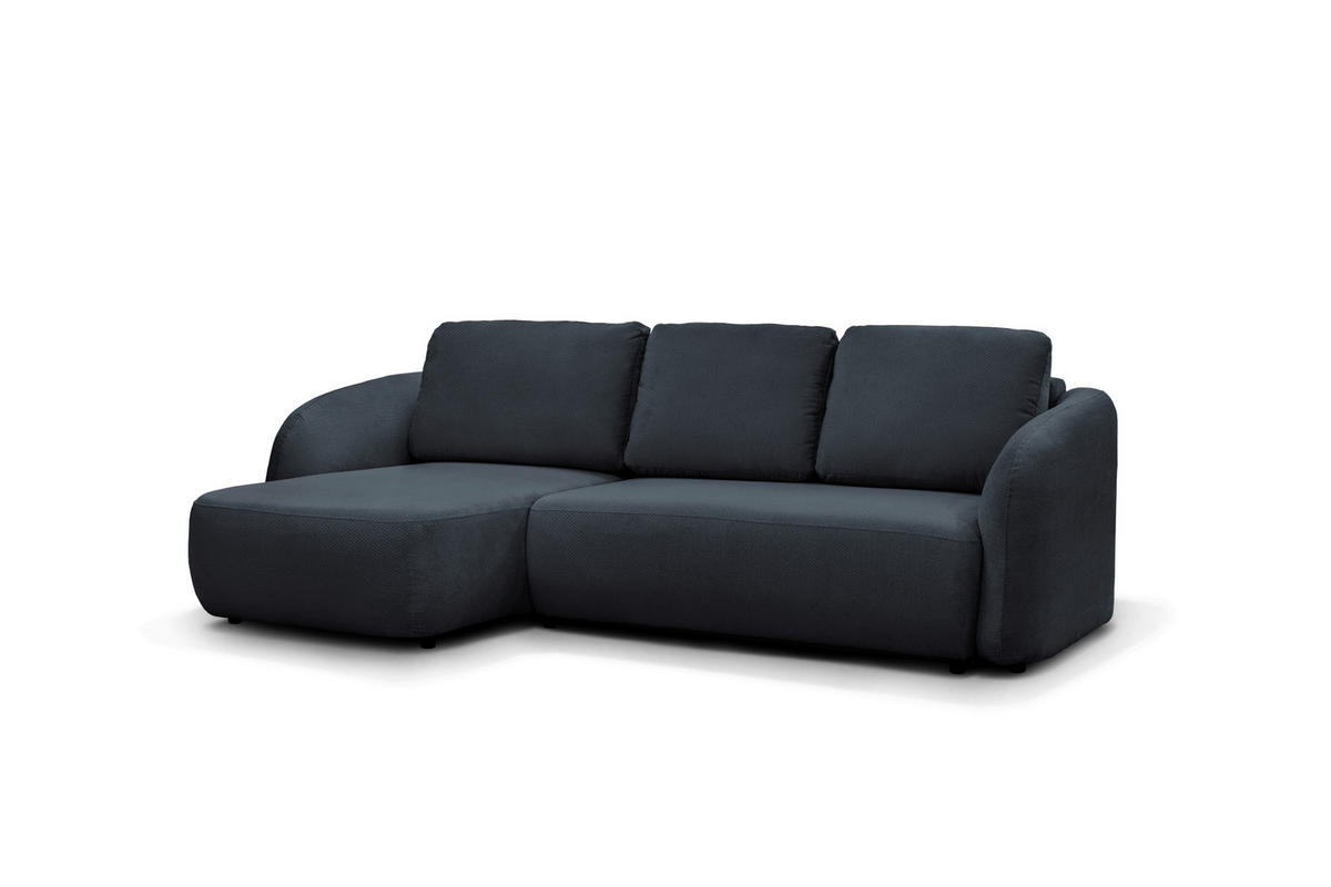 ECKSOFA PORTO Graphitfarben  - Schwarz/Graphitfarben, Design, Textil (154/270cm) - MID.YOU