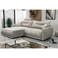 ECKSOFA  FRESH Graubraun Struktur  - Graubraun/Beige, Design, Kunststoff/Textil (195/264cm) - MID.YOU