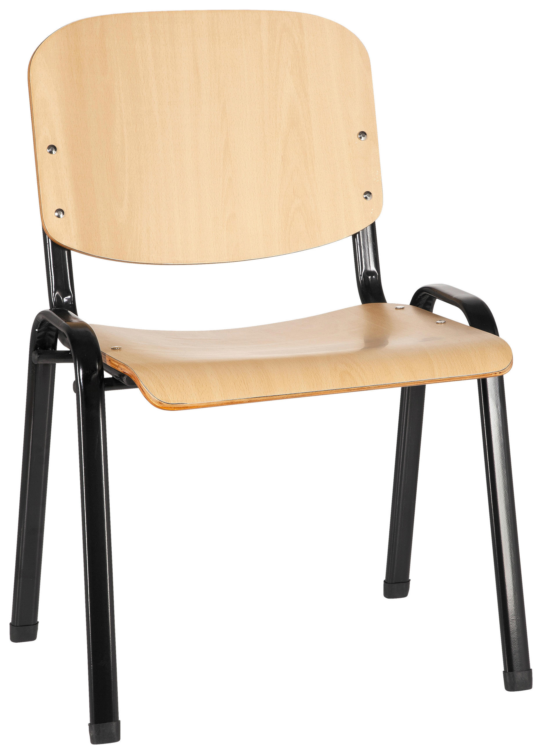 BESUCHERSTUHL  in Schwarz, Buchefarben  - Buchefarben/Schwarz, Basics, Holz/Metall (58/81/48cm) - MID.YOU