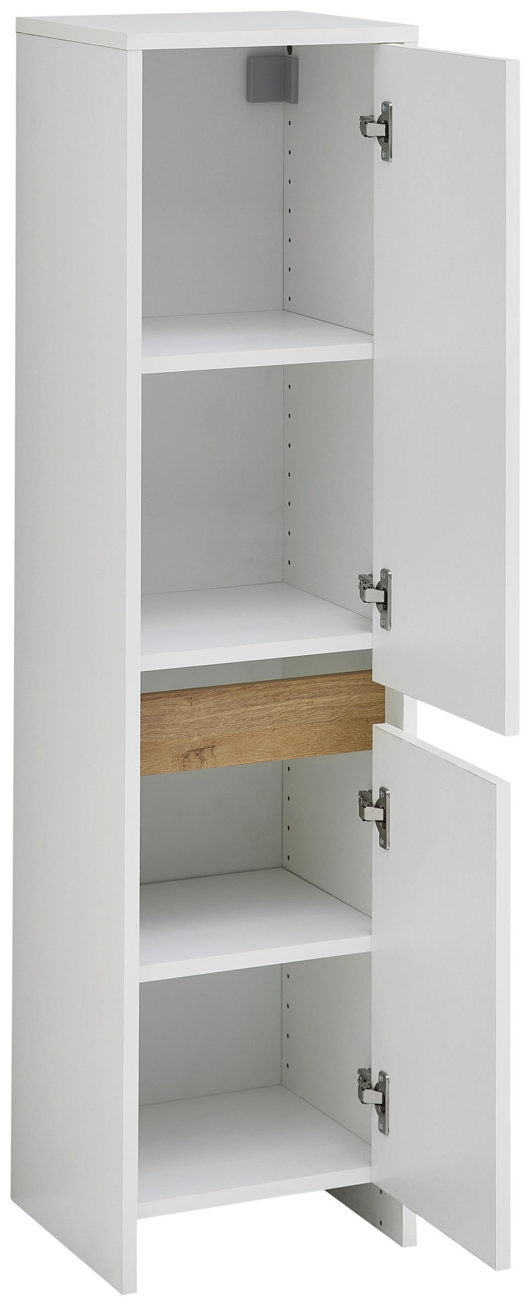 MIDISCHRANK 32,6/125,1/32,2 cm  - Eichefarben/Weiß, KONVENTIONELL, Holzwerkstoff (32,6/125,1/32,2cm) - Xora