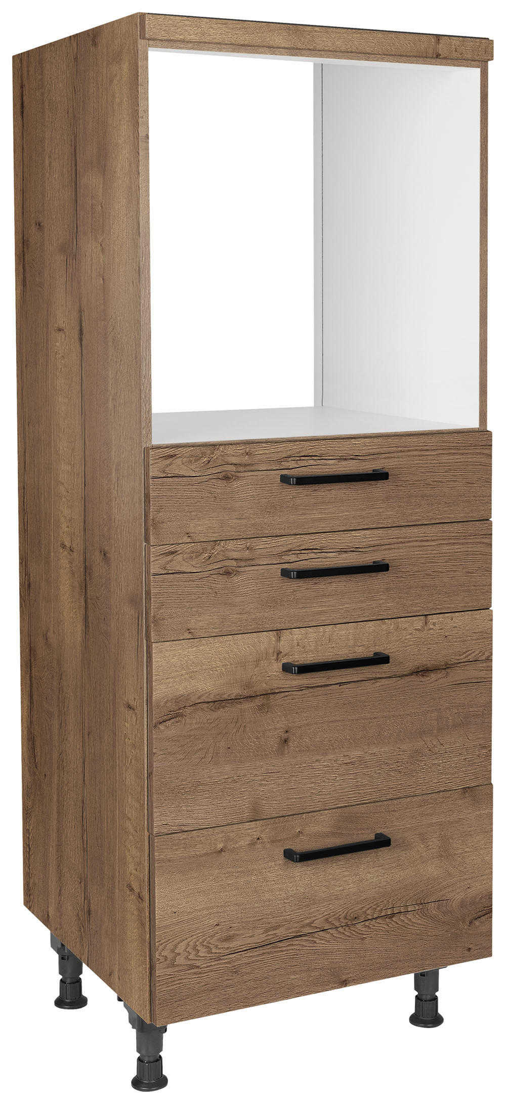GERÄTEUMBAUSCHRANK 60/168/58 cm  in Eiche dunkel  - Eiche dunkel/Schwarz, MODERN, Holzwerkstoff/Metall (60/168/58cm) - Nobilia