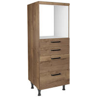 GERÄTEUMBAUSCHRANK 60/168/58 cm  in Eiche dunkel  - Eiche dunkel/Schwarz, MODERN, Holzwerkstoff/Metall (60/168/58cm) - Nobilia