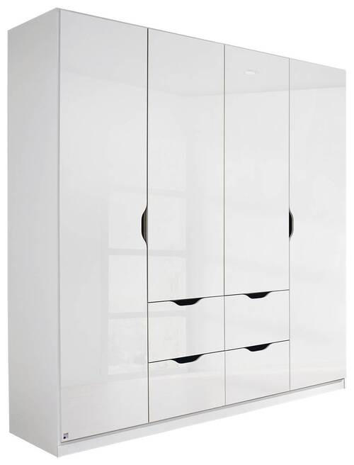 KLEIDERSCHRANK in Weiss, Weiss Hochglanz  - Weiss Hochglanz/Weiss, Konventionell, Holzwerkstoff (181/197/54cm) - home24