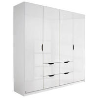 KLEIDERSCHRANK  in Weiß, Weiß Hochglanz  - Weiß Hochglanz/Weiß, KONVENTIONELL, Holzwerkstoff (181/197/54cm) - home24