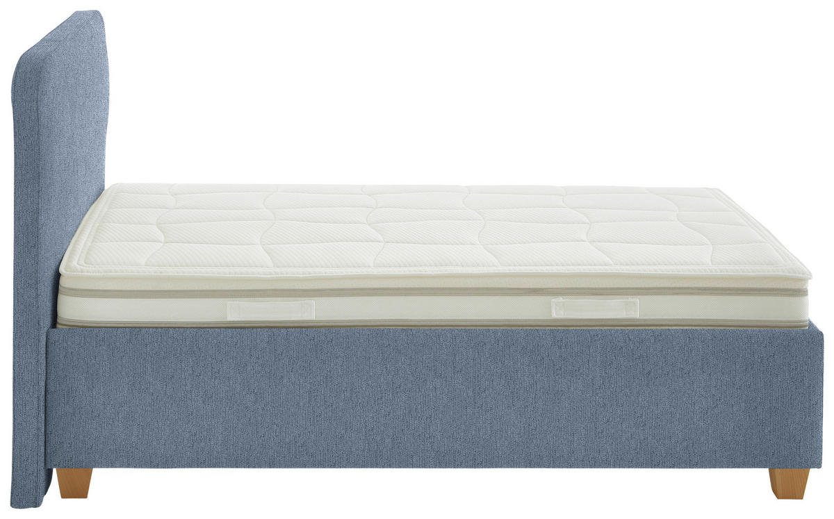 POLSTERBETT 120/200 cm  in Blau  - Blau/Weiss, Konventionell, Holz/Textil (120/200cm) - Beldomo - Sleep