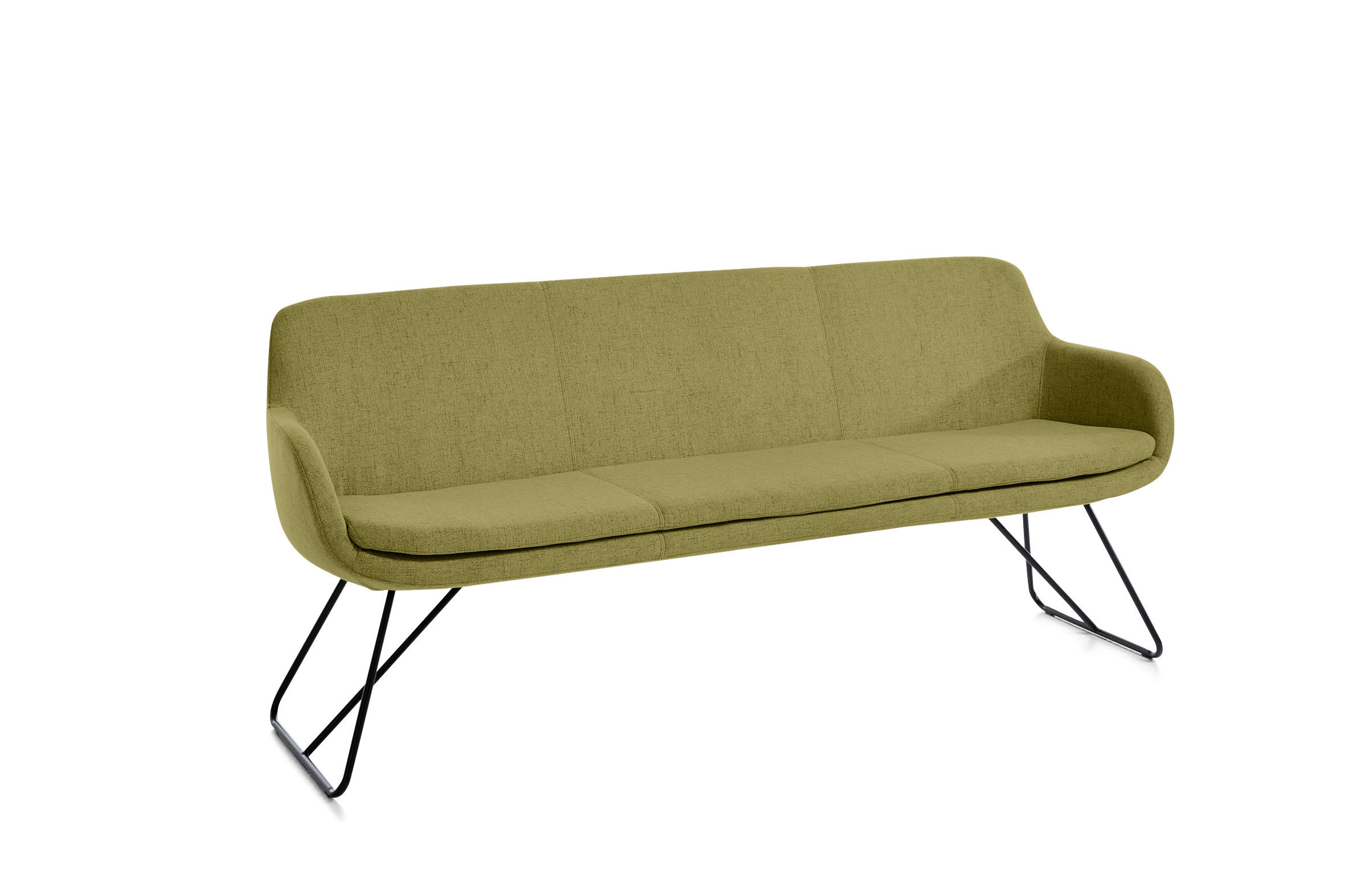 SITZBANK 180/87/65 cm Webstoff Hellgrün Metall  - Schwarz/Hellgrün, Design, Textil/Metall (180/87/65cm) - Musterring