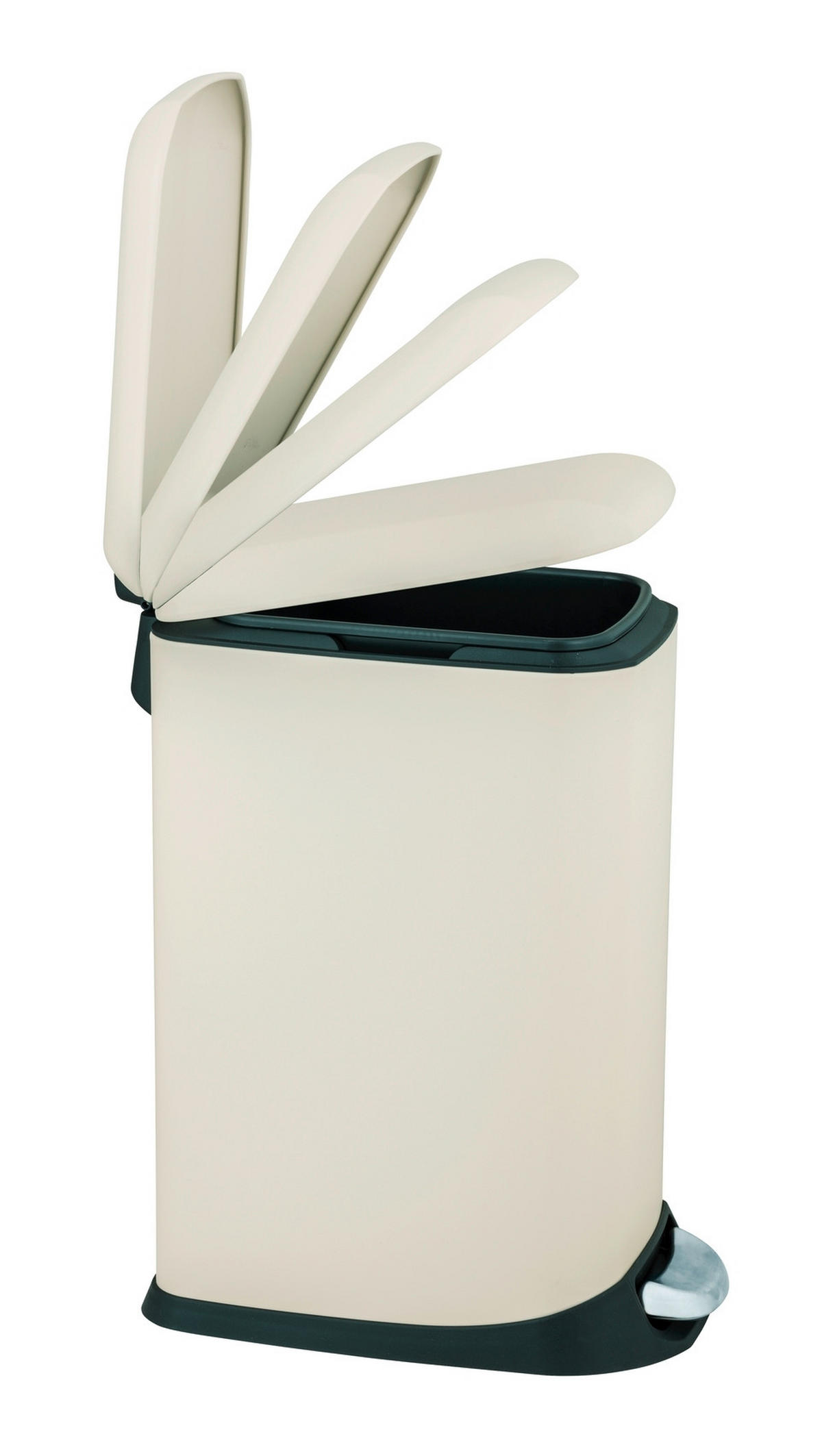 TRETEIMER 12 L  - Creme/Schwarz, Basics, Kunststoff/Metall (20,5/46/36cm) - Wenko