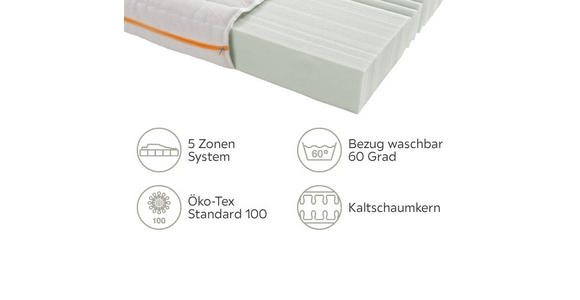 KALTSCHAUMMATRATZE 80/200 cm  - Weiß, Basics, Textil (80/200cm) - Sleeptex