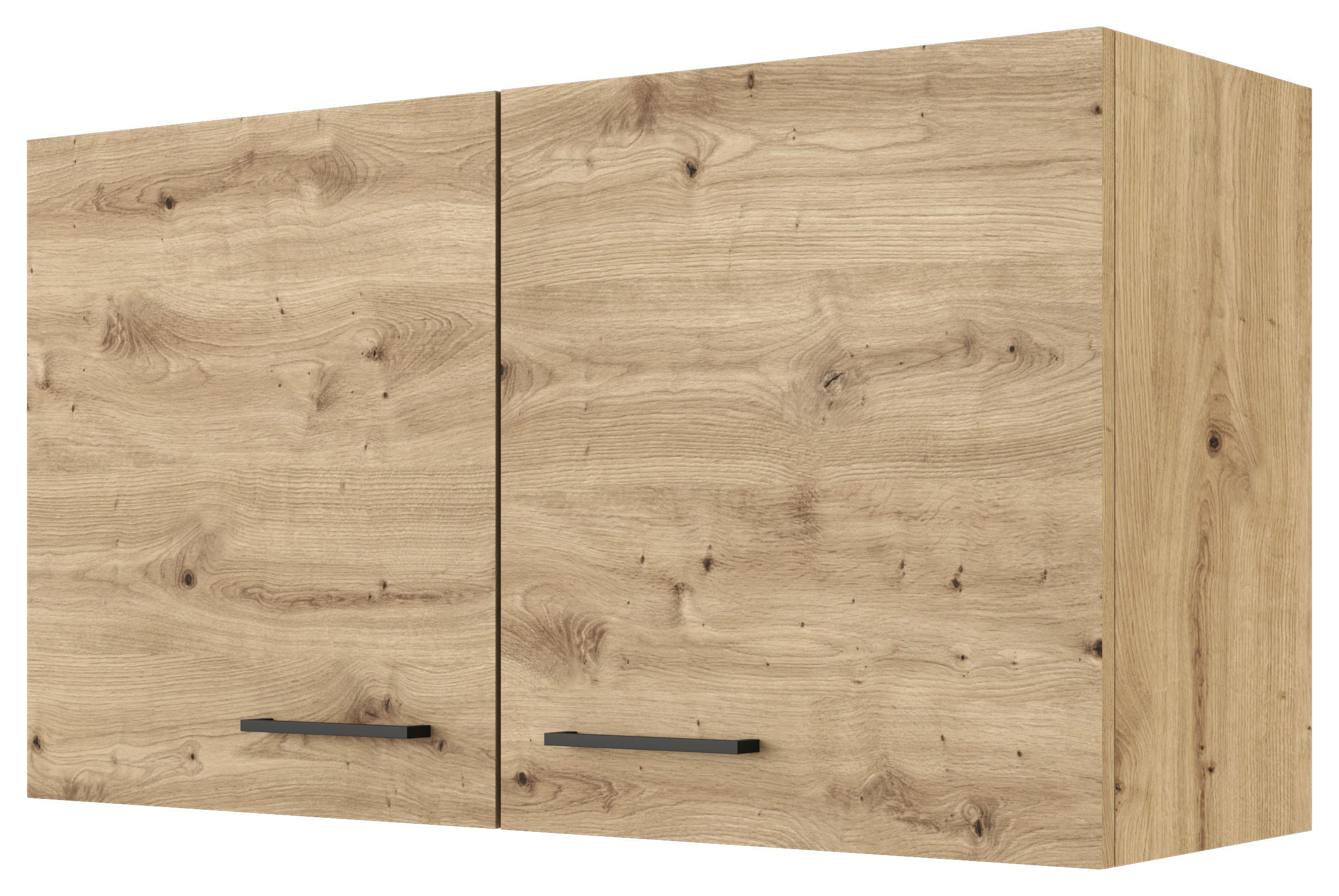 KÜCHENOBERSCHRANK 100/54,8/32 cm  in Eiche Artisan  - Schwarz/Eiche Artisan, KONVENTIONELL, Holzwerkstoff/Metall (100/54,8/32cm) - FlexWell