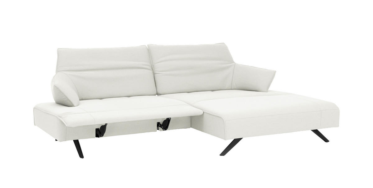 ECKSOFA in Struktur Creme  - Anthrazit/Creme, Design, Textil/Metall (276/165cm) - Himolla