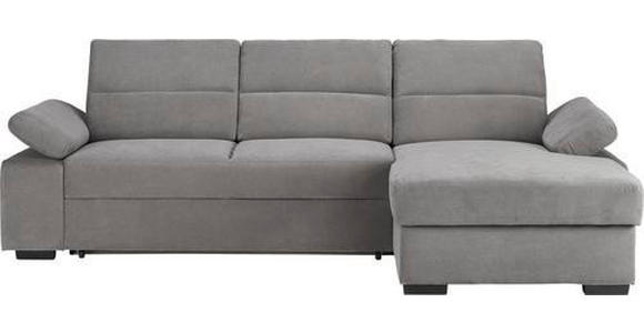 ECKSOFA inkl.Funktionen Hellgrau Webstoff  - Dunkelbraun/Hellgrau, Design, Kunststoff/Textil (258/166cm) - Cantus