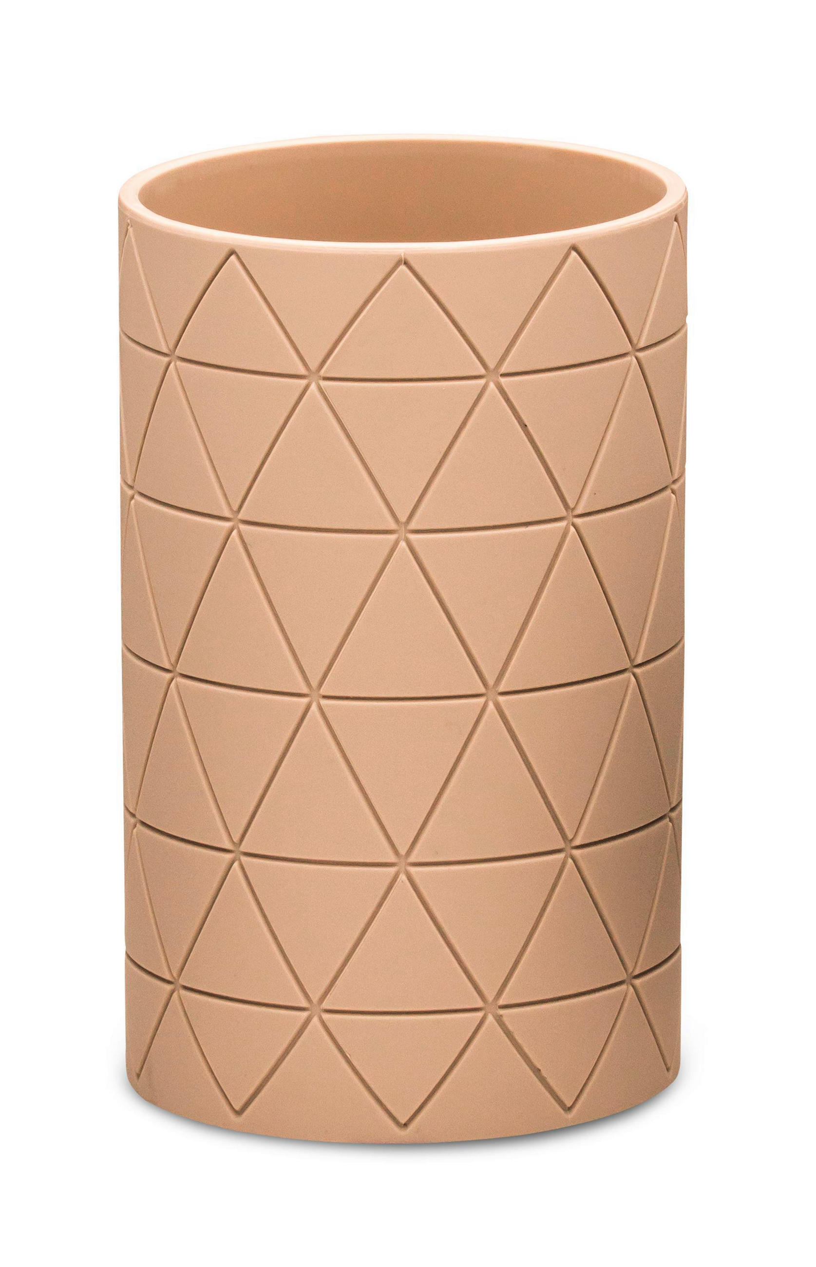 POHÁR NA ZUBNÉ KEFKY béžová - béžová, Basics, plast (7,3/11,7/7,3cm) - Sadena