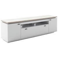 LOWBOARD Grau, Eichefarben  210/65/50 cm  - Eichefarben/Anthrazit, Design, Holzwerkstoff/Metall (210/65/50cm) - Stylife