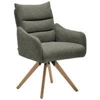 ARMLEHNSTUHL  in Jacquard  - Eichefarben/Braun, Design, Holz/Textil (62/86/68cm) - Welnova