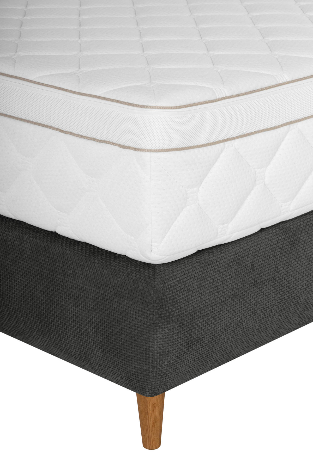 BOXSPRINGBETT 180/200 cm  in Graphitfarben  - Eichefarben/Graphitfarben, MODERN, Holz/Textil (180/200cm) - Welnova