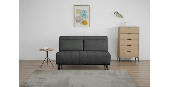 SCHLAFSOFA Webstoff Dunkelgrau  - Dunkelgrau/Schwarz, Design, Holz/Textil (143/82/88cm) - Carryhome