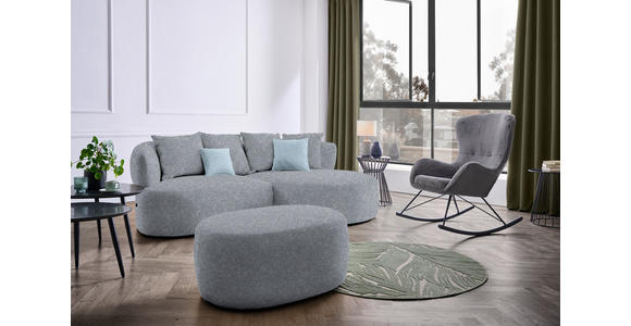 ECKSOFA in Flachgewebe Dunkelgrau  235/166 cm  - Blau/Dunkelgrau, MODERN, Kunststoff/Textil (235/166cm) - Hom`in
