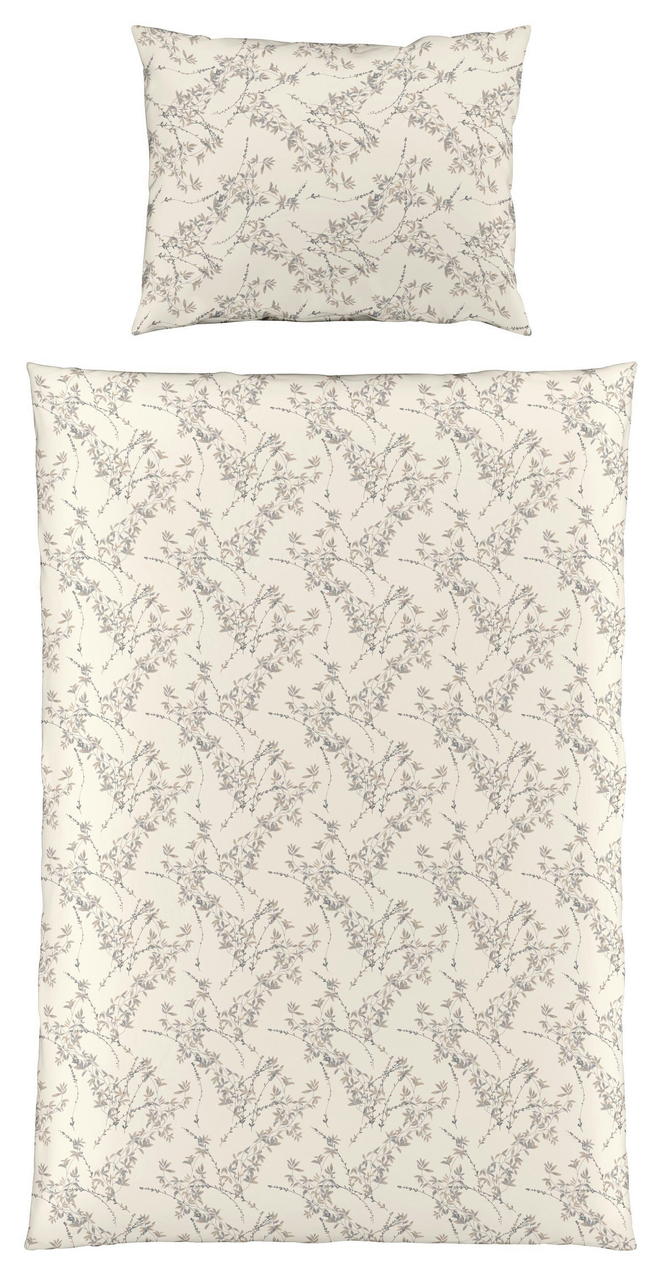 POSTELJNINA DREAM DELUXE 140/200 cm žamet krem barve, svetlo siva - krem barve/svetlo siva, Konvencionalno, tekstil (140/200cm) - Fleuresse