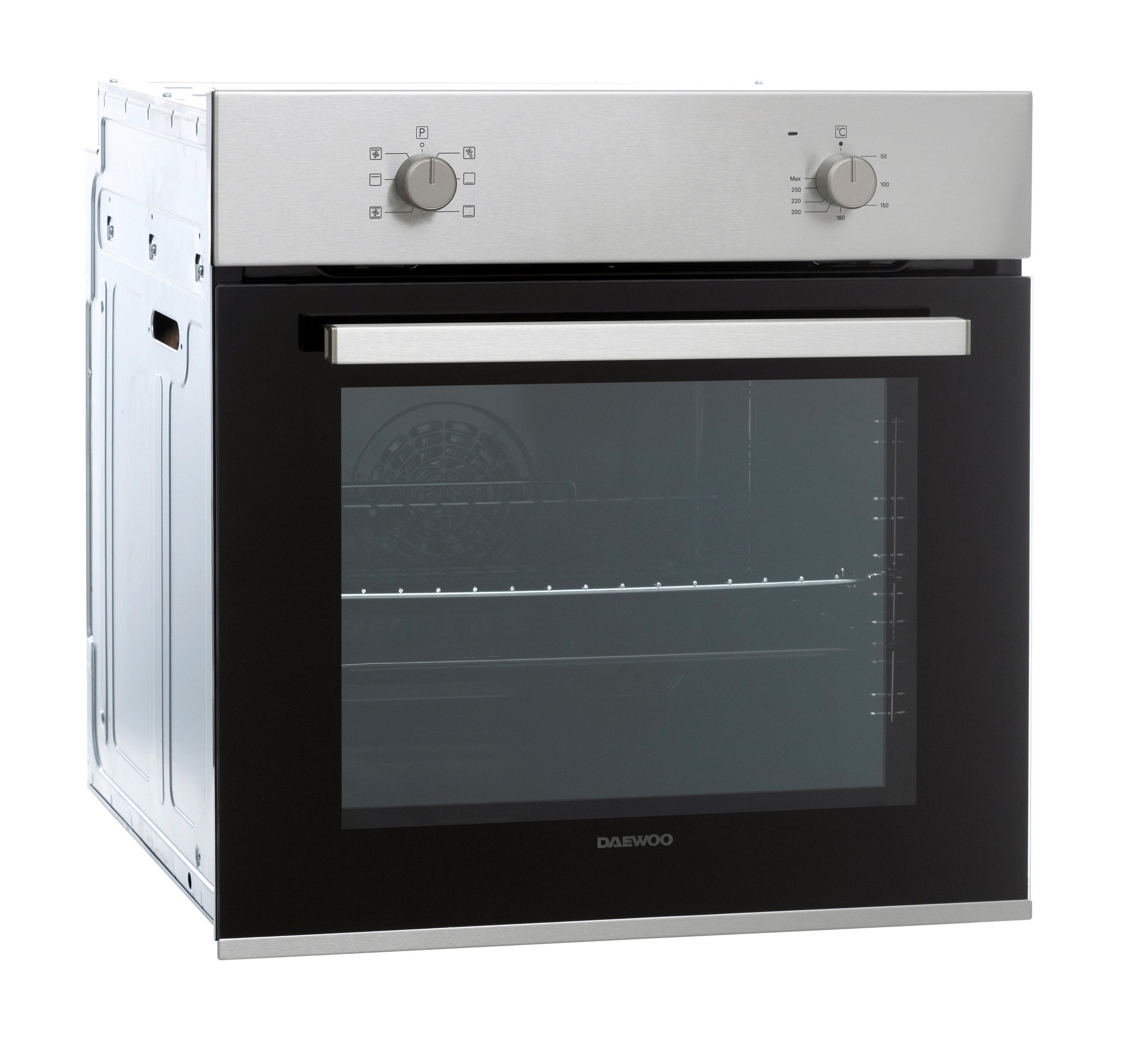 EINBAUBACKOFEN  - Grau, Basics, Glas/Metall (59.5/59.5/57.5cm) - Daewoo