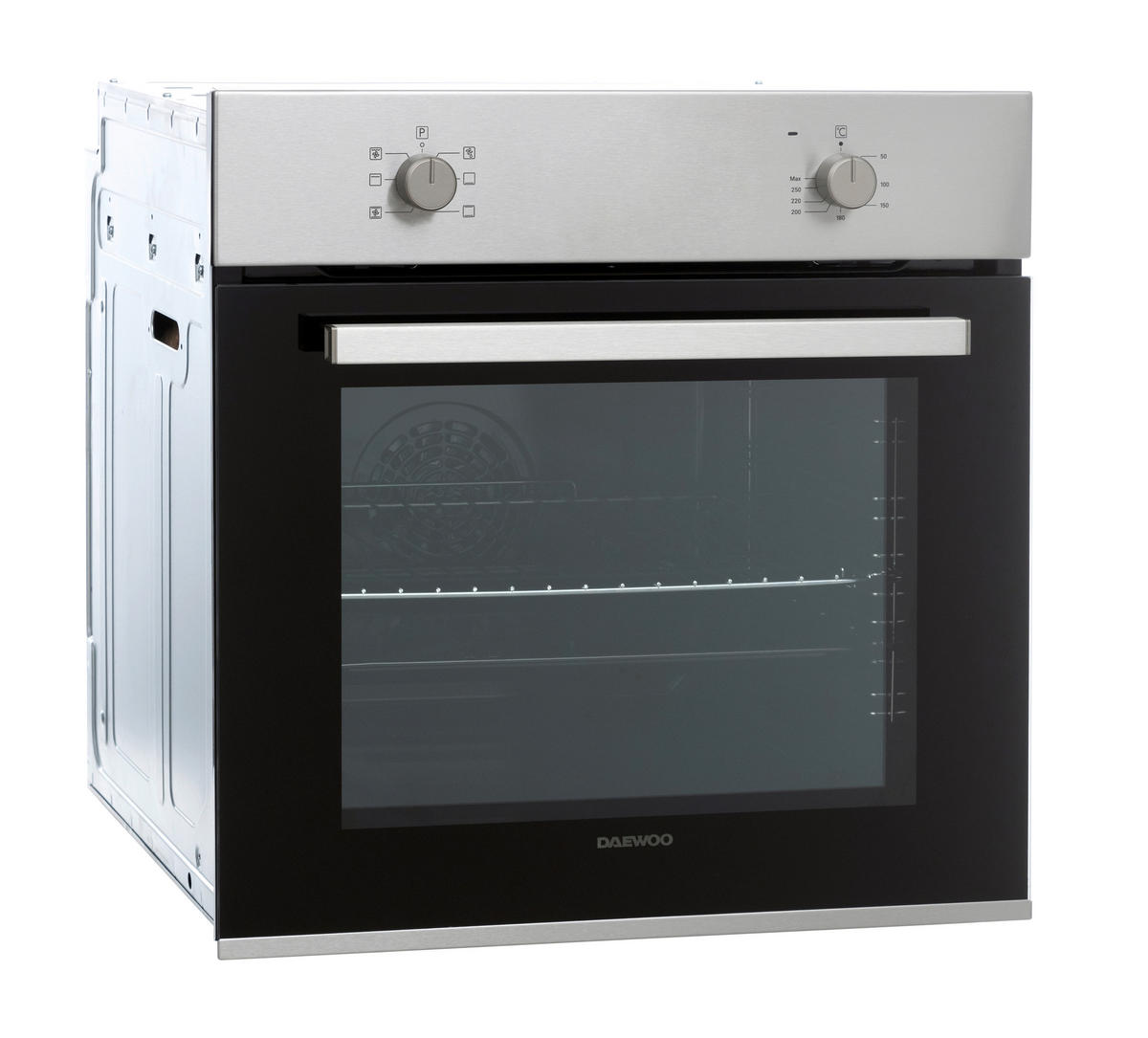 EINBAUBACKOFEN  - Grau, Basics, Glas/Metall (59.5/59.5/57.5cm) - Daewoo