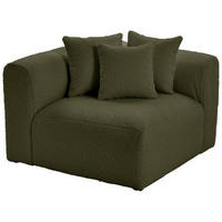 SOFAELEMENT BLOOM Flachgewebe, Teddystoff Olivgrün  - Olivgrün, Trend, Textil (115/70/115cm) - Livetastic