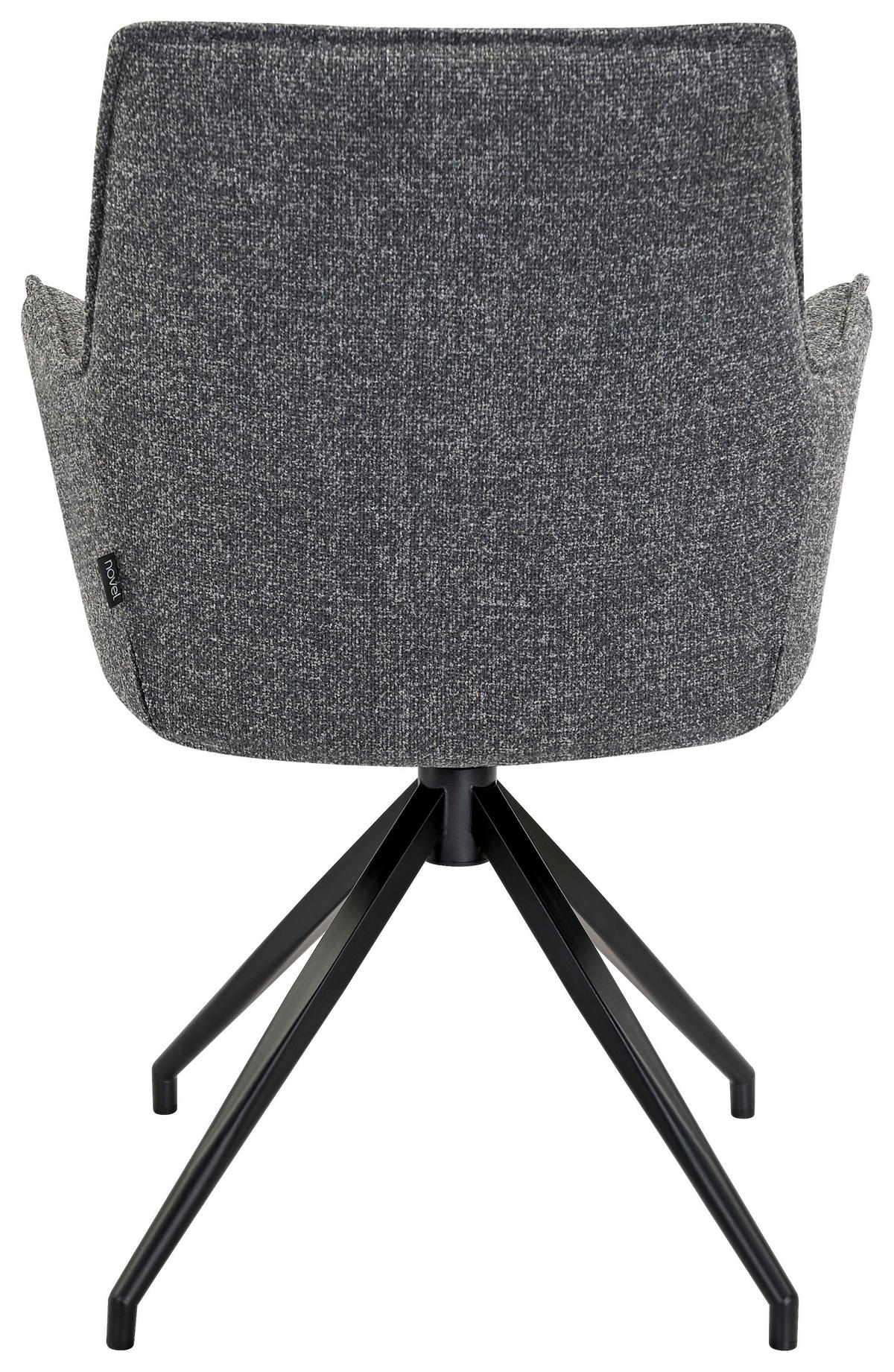 ARMLEHNSTUHL  Sitzfläche 360° drehbar, automatische Rückholfunktion Leinenoptik  Anthrazit, Schwarz  - Anthrazit/Schwarz, Design, Textil/Metall (59/89,5/63cm) - Novel