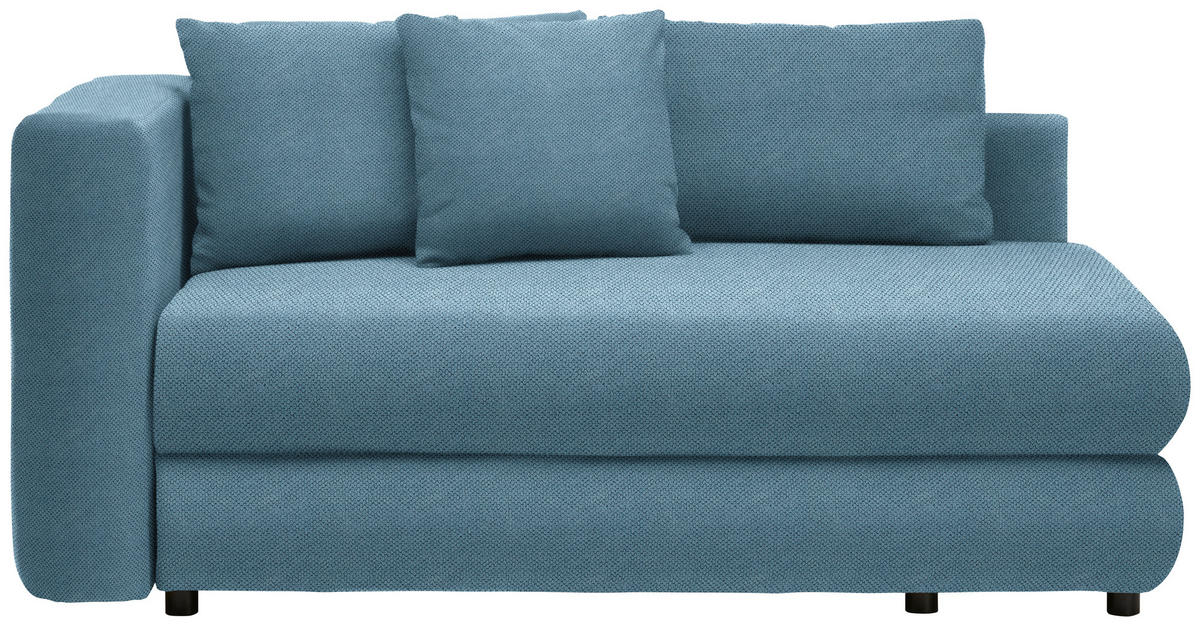 RÉCAMIERE in Flachgewebe Blau  - Blau/Schwarz, Design, Kunststoff/Textil (171/71-88/93cm) - Cantus
