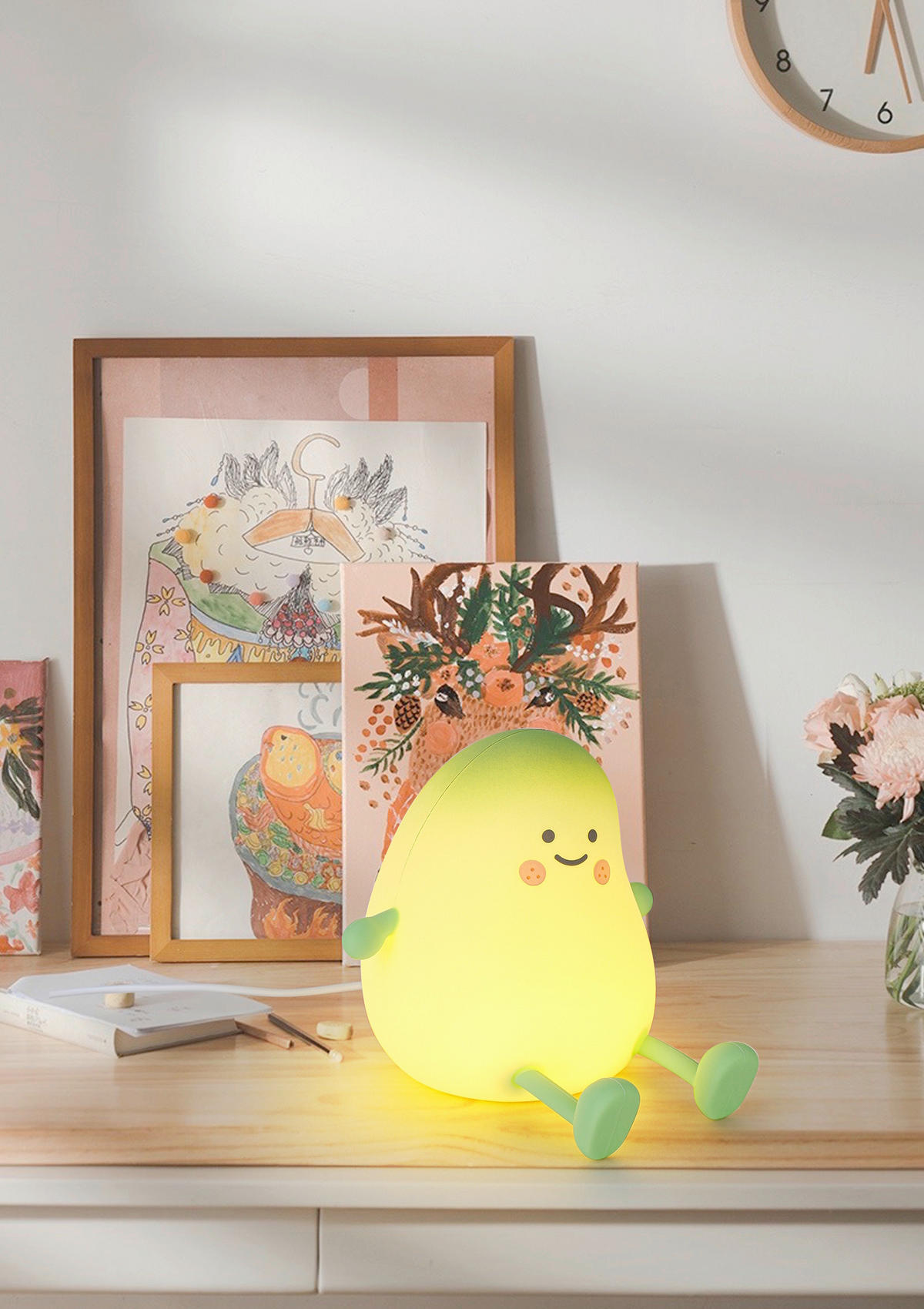 NOČNÉ SVETLO, 12,2/11,6/12,2 cm - zelená, Trend, plast (12,2/11,6/12,2cm) - Novel