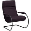 SESSEL in Echtleder Violett  - Violett/Schwarz, Design, Leder/Metall (80/104/99cm) - Koinor